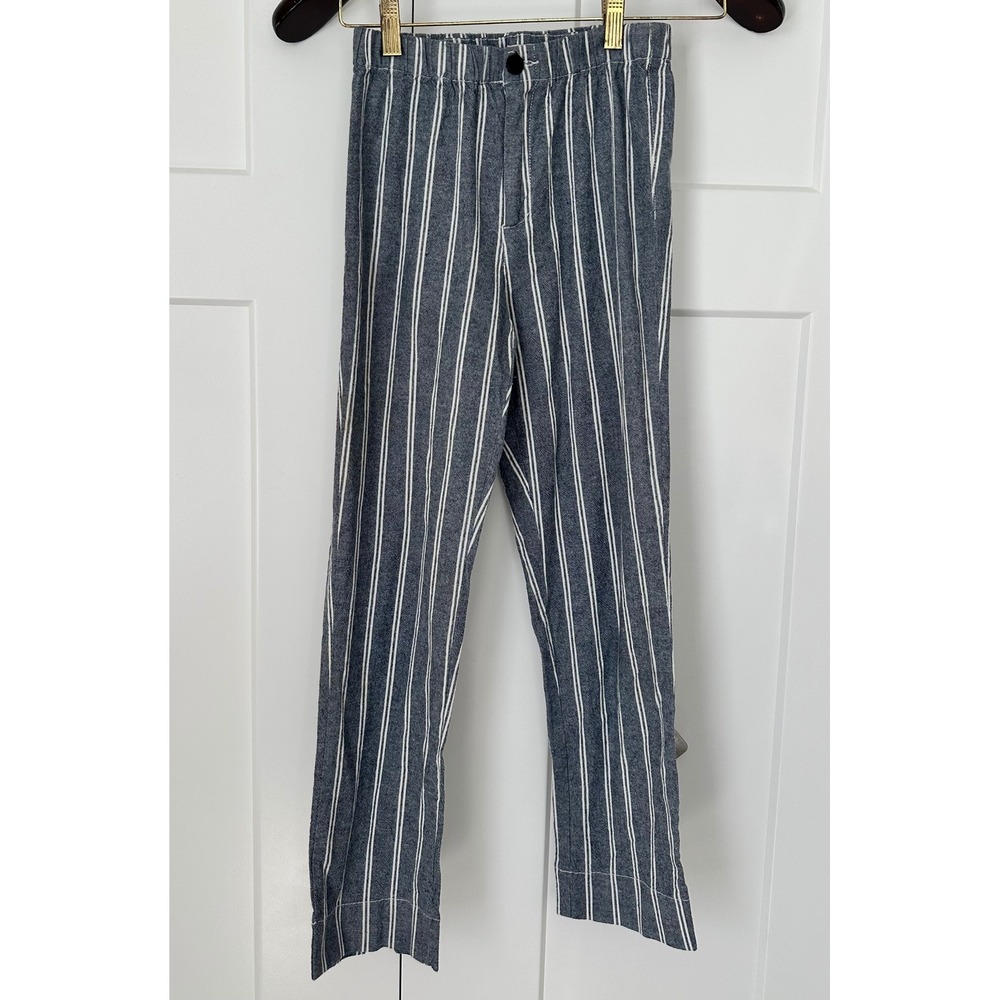 John Galt Brandy Melville Blue White Striped‎ Pants High Waist MW760 Women XS